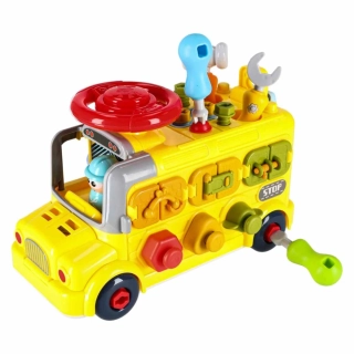 Vzdělávací Manipulační Autobus 50 dílů | Hračka na Šroubování pro Děti 3+ | Sada s Dětským Nářadím 