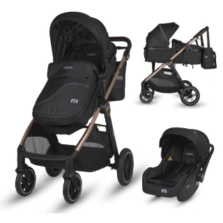 Travel systemí kočárek HAPI SOLEY Jet Black 3v1