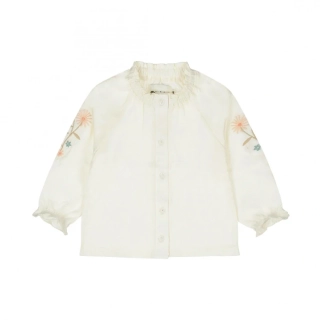 Dívčí bavlněná halenka Dirkje s výšivkou, dlouhý rukáv vel.86