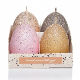 Velikonoční Svíčka ve tvaru vajíčka Egg in Spots kropenaté, sada/4ks