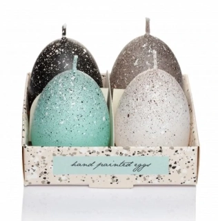 Velikonoční Svíčky ve tvaru vajíčka Egg in Spots kropenaté, sada/4ks