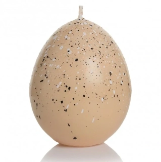 Svíčka vajíčko Egg in Spots – Stylová dekorace v béžovém provedení (70x100 mm)