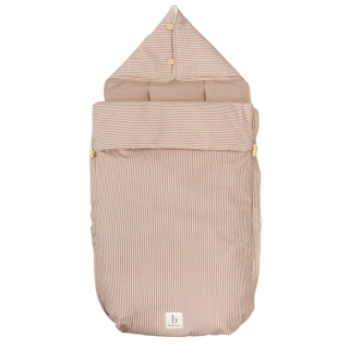 BimbiDreams Luxusní hřejivý fusak do autosedačky 2v1 Vento terracota proužky