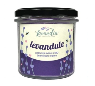 Vonná palmová svíce ve skle - Levandule