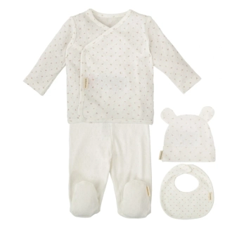 Kojenecká 4-dílná bambusová sada Bimbidreams Kytičky – dárkový sete vel. 56