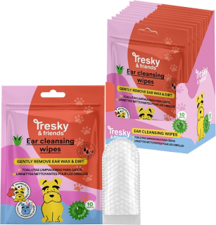 Čisticí ubrousky na uši pro psy a kočky s Aloe Vera (10 ks)