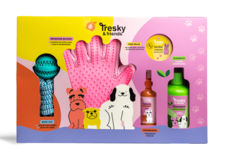 Dárková sada péče o psy Wellness Tresky & friend – přírodní kosmetika a hračka
