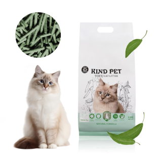 MilooPets Kind Pet EKOLOGICKÉ, ANTIBAKTERIÁLNÍ stelivo pro domácí mazlíčky 2,5 kg Green Tea
