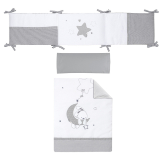 Dětský postýlkový 5-dílný set BimbiDreams Bunny grey