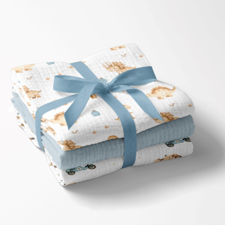Mušelinové pleny sada 3ks - Dinosaurus