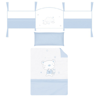 Dětský postýlková 5-dílná sada BimbiDreams Bear blue