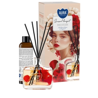 Aroma difuzér Aura Home Care se sušenými květy Smyslná kytice 180ml