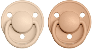 Dudlíky ze silikonu one size_ Vanilla/Peach BIBS De Lux 2ks