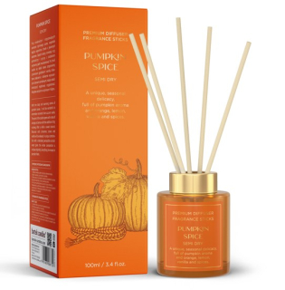 Aroma difuzér s tyčinkami Pumpkin Spice - Dýňové koření (100 ml)