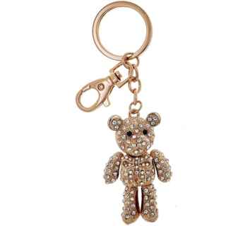 Stylový přívěšek na klíče a kabelky Pink - Diamantový Medvídek
