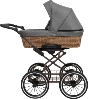 Hluboký retro kočárek ROMANTIC CLASSIC ROM-06 (šedá)