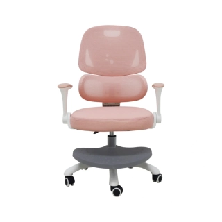 Dětská ergonomická otočná židle k psacímu stolu s podnožkou - růžová