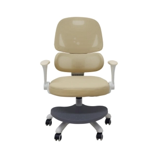 Dětská ergonomická otočná židle k psacímu stolu s podnožkou - béžová