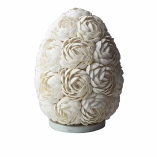 Boho Lampa z Mořských Mušlí - Ovál z Růží - 20cm