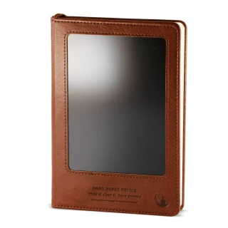 Zápisník s LCD mazací obrazovkou kožený - Hnědý