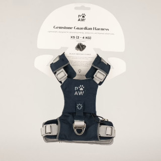 Ergonomický psí postroj P-AW Guardian přívěskem z černého obsidiánu - XS (2-4 kg)