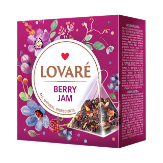 LOVARÉ Berry Jam sypaný čaj s bylinkami a sušeným ovocem (15 pyramid )