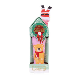 ACCENTRA Dárkový set péče o ruce Hello Winter s pilníkem – Brusinka (30 ml) MEDVÍDEK