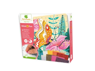 Sycomore Stick & Fun – Třpytivá samolepicí mozaika - Motýlci (od 5 let)