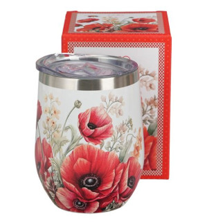Termo hrnek nerezový 350ml s dekorem - Vlčí Máky