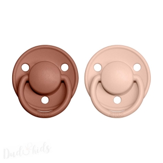 BIBS De Lux dudlíky z přírodního kaučuku 2ks - 0-6m woodchuck/blush