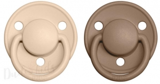 BIBS De Lux dudlíky z přírodního kaučuku 2ks - 0-6m vanila/dark oak