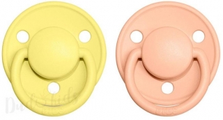 BIBS De Lux dudlíky z přírodního kaučuku 2ks - 3-18m sunshine/peach sunset