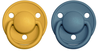 BIBS De Lux dudlíky z přírodního kaučuku 2ks - 0-6m mustard/petrol