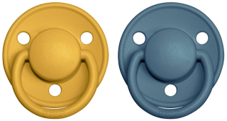 BIBS De Lux dudlíky z přírodního kaučuku 2ks - 3-18m mustard/petrol
