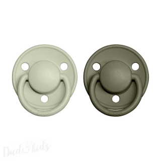 BIBS De Lux dudlíky z přírodního kaučuku 2ks - 0-6m SageHunter/Green