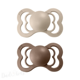 BIBS Supreme dudlíky z přírodního kaučuku 2ks 0-6m Vanilla/DarOak