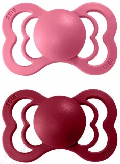 BIBS Supreme symetrické dudlíky z přírodního kaučuku 2ks 0-6m Coral/Ruby