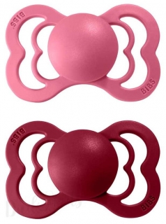 BIBS Supreme symetrické dudlíky z přírodního kaučuku 2ks 3-18m Coral/Ruby