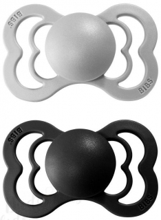 BIBS Supreme symetrické dudlíky z přírodního kaučuku 2ks 0-6m Cloud/Black