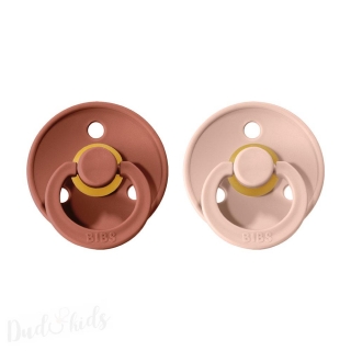 Dudlíky z přírodního kaučuku Bibs Colour vel. 0-6m 2ks_Woodchuck/Blush