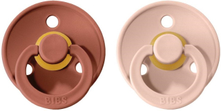 Dudlíky z přírodního kaučuku Bibs Colour vel. 0-6m 2ks_Woodchuck/Blush