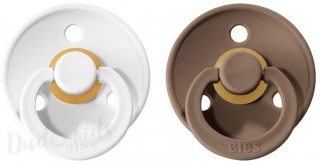 Dudlíky z přírodního kaučuku Bibs Colour vel. 6-18m 2ks_White/DarkOak