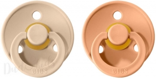 Dudlíky z přírodního kaučuku Bibs Colour vel. 6-18m 2ks Vanilla/Peach