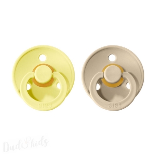 Dudlíky z přírodního kaučuku Bibs Colour vel. 0-6m 2ks Sunshine/Sand