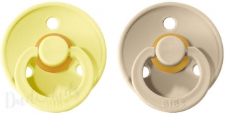 Dudlíky z přírodního kaučuku Bibs Colour vel. 6-18m 2ks Sunshine/Sand