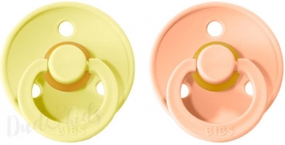 Dudlíky z přírodního kaučuku Bibs Colour vel. 0-6m 2ks SunshinePeach/Sunset