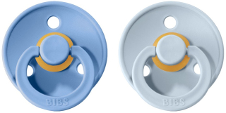 Dudlíky z přírodního kaučuku Bibs Colour vel. 0-6m 2ks SkyBlue/BabyBlue