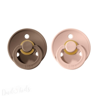 Dudlíky z přírodního kaučuku Bibs Colour vel. 0-6m 2ks DarkOak/Blush