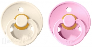 Dudlíky z přírodního kaučuku Bibs Colour vel. +18m 2ks Ivory/BabyPink