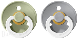 Dudlíky noční z přírodního kaučuku Bibs Colour vel. +18m 2ks Sage/Cloud